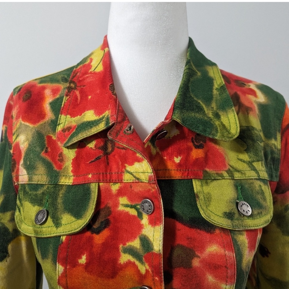 Vintage Léa Kanth Bright Floral Denim Ensemble (Rare) - Picture 4 of 10